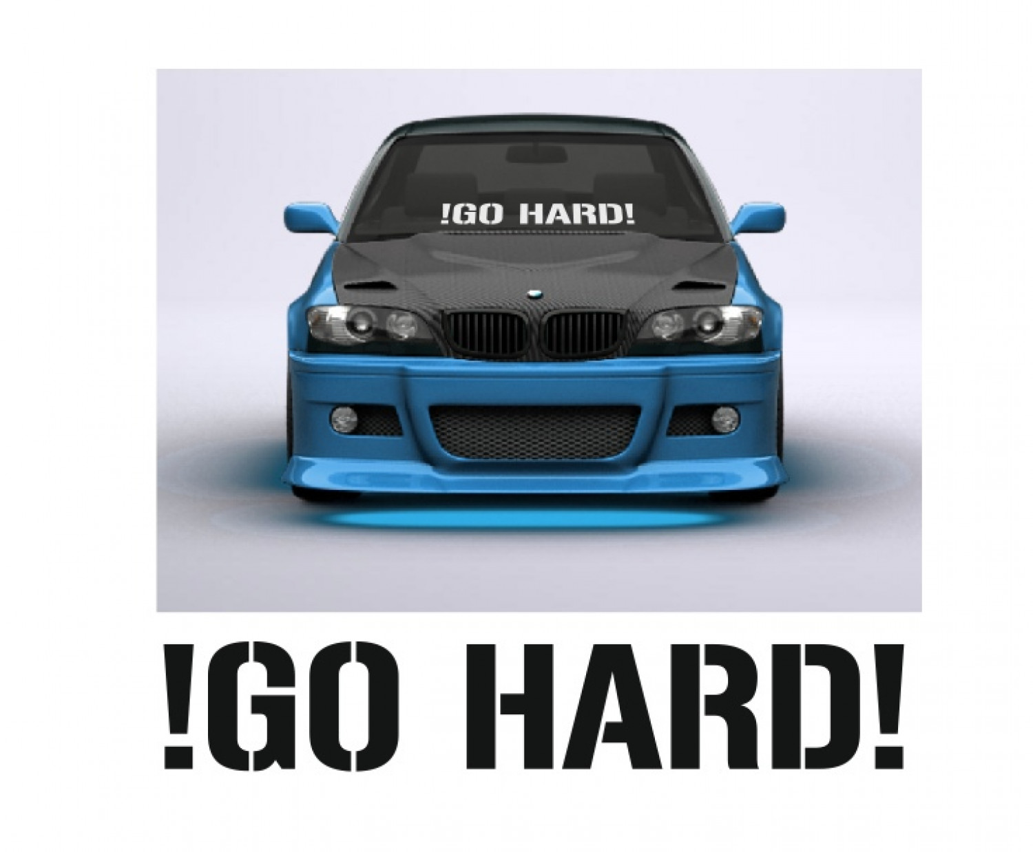 GO HARD! - zbs-sticker.by - Лучшие тематические стикеры для вашего авто