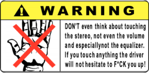 Warning Dont touch Stereo