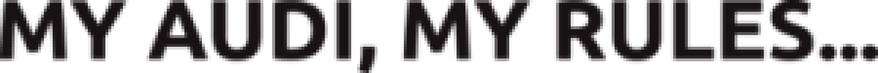 MY AUDI, MY RULES