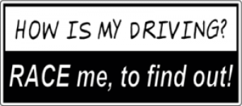 Race me to find Hows my driving